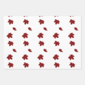 Simple moderne Feuille d'érable rouge Bow de Noël (Devant 2)