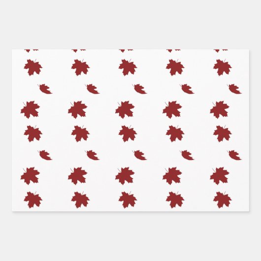 Simple moderne Feuille d'érable rouge Bow de Noël (Devant 2)