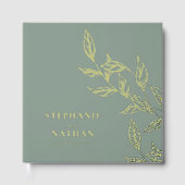 Simple moderne Feuille Sage Vert Mariage Or (Recto)