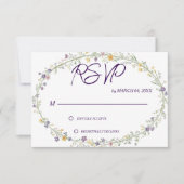 Simple Moderne Florale Classique Mariage RSVP (Devant)