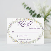 Simple Moderne Florale Classique Mariage RSVP (Debout devant)