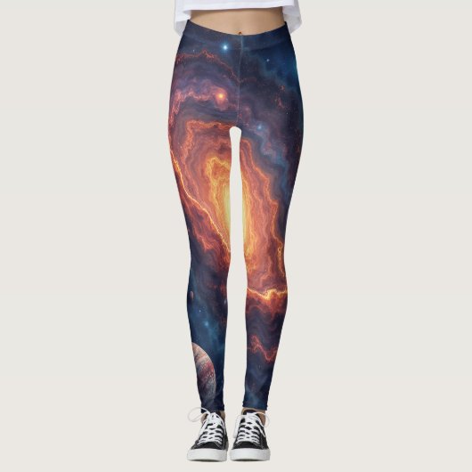 Simple moderne : Galaxy Space Rock Cool Leggings (Devant)