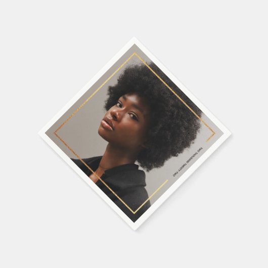 Simple Moderne Gold Border Afstuderen Paper Napkin Servet (Hoek)