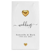 Simple moderne Gold Heart Mariage Petit sac cadeau (Dos)