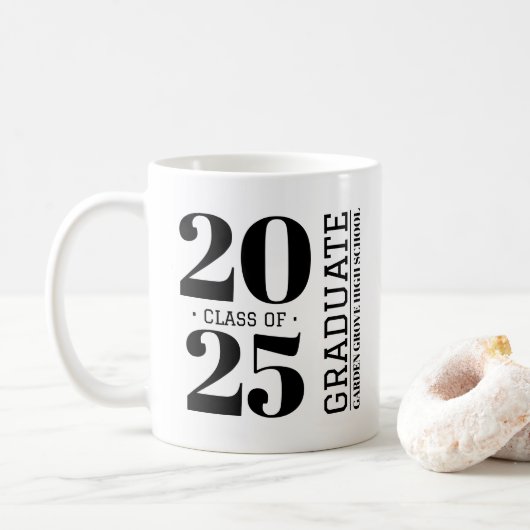 Simple moderne GRAD 20__ Graduation Café Mug (Avec donut)