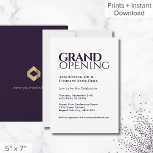Simple moderne Grand Ouverture Invitation Violet