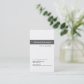 Simple moderne gris blanc Consultant Carte de visi (Debout devant)