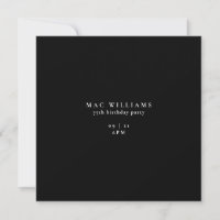Simple Moderne Invitation Anniversaire 75 Ans Carr