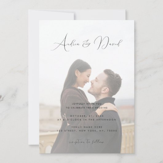 Simple Moderne Invitation de mariage avec code QR (Devant)