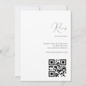 Simple Moderne Invitation de mariage avec code QR (Dos)