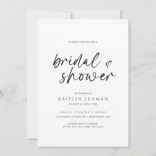 Simple Moderne Invitation de Mariage Minimaliste (Devant)