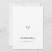 Simple Moderne Invitation de Mariage Minimaliste (Dos)