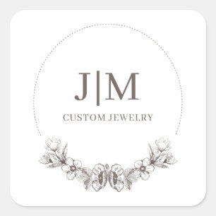 Simple moderne Joaillier Monogram Étiquette produi