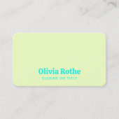 Simple moderne Lime Green Carte de visite Turquois (Devant)