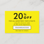 Simple Moderne Logo de Coupon de Remise Jaune Néon (Devant)