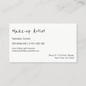 Simple moderne maquillage Carte de visite (Dos)