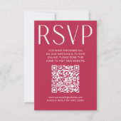 Simple moderne mariage magenta RSVP Online QR Code (Devant)