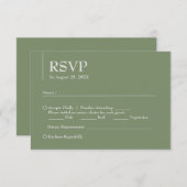 Simple moderne Mariage Sage Vert blanc Réponse (Devant / Derrière)