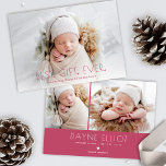 Simple Moderne Meilleur Cadeau Faire-Part de Naiss<br><div class="desc">Annoncez l'arrivée de votre paquet de joie avec ces faire-part de naissance de vacances de style minimal moderne en rose ! Ils présentent une typographie simple lisant Meilleur. Cadeau. Jamais. avec de petits cœurs pour les périodes. Un dégradé blanc vers le bas permet au texte de se démarquer sur votre...</div>