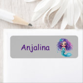 simple moderne mignon sirène enfants nom étiquette (En situation)