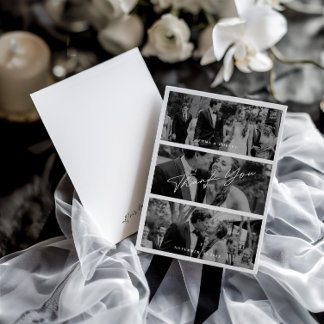 Simple moderne minimaliste 3 Mariage photo Merci