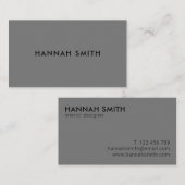 Simple moderne minimaliste Carte de visite gris (Devant / Derrière)