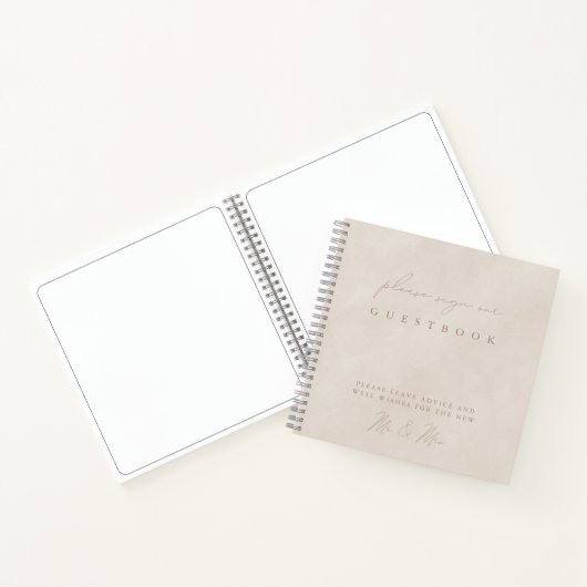 Simple Moderne Minimaliste Mariage Beige Livre d'h (Intérieur)