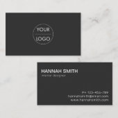 Simple moderne minimaliste Matte Carte de visite n (Devant / Derrière)