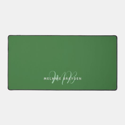 Simple Moderne Monogramme Vert Bordure Bicolore  (Recto)