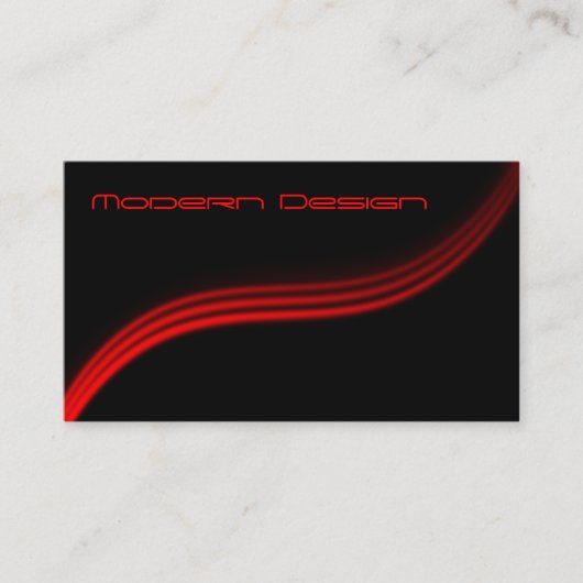 Simple moderne Noir, Rouge Swoosh - Carte de visit (Devant)