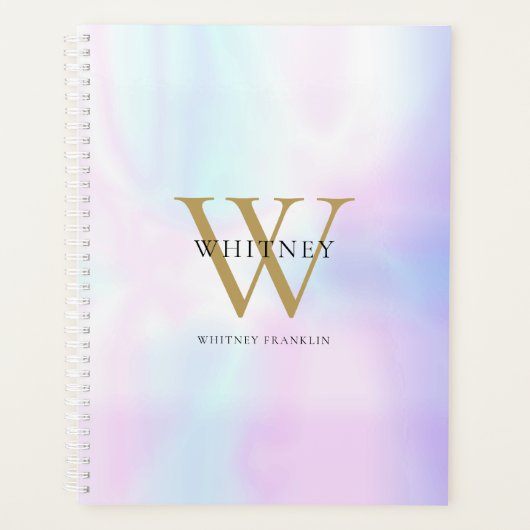 Simple Moderne nom holographique Monogramme (Devant)
