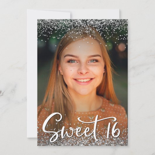Simple moderne Ombre Sweet 16 Invitation (Devant)