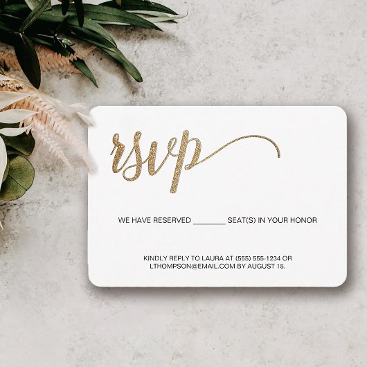 Simple Moderne Or RSVP non postale Siège réservé