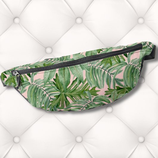 Simple moderne Pink Palm Leaf Tropical Floral Mur