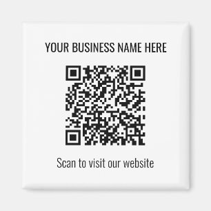 Simple moderne QR Code Carré Aimant blanc