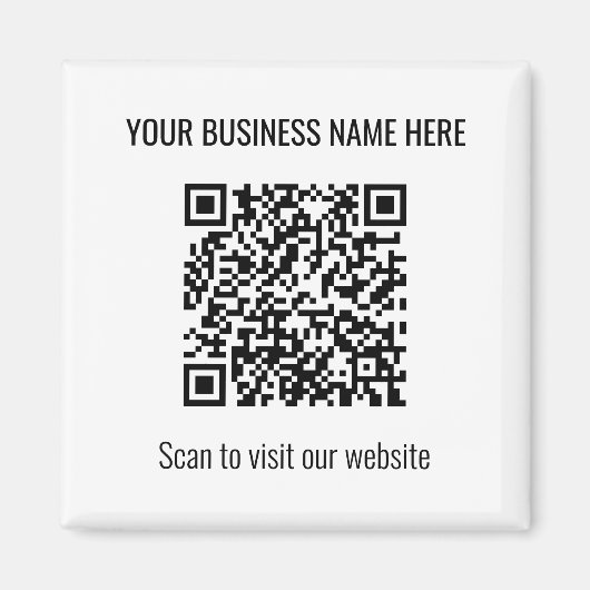 Simple moderne QR Code Carré Aimant blanc (Devant)