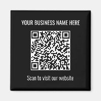 Simple moderne QR Code Carré Magnet noir