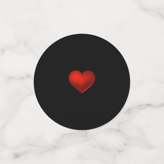 Simple moderne Red Heart Mariage Confetti (Petit recto)