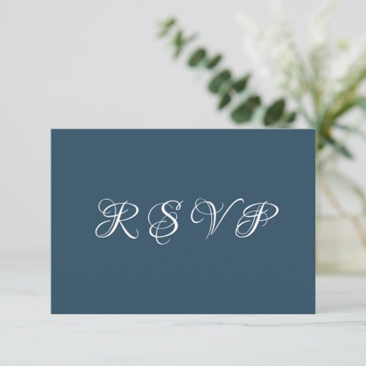 Simple Moderne Réponse de Mariage Sarcelle et Blan (Debout devant)