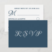 Simple Moderne Réponse de Mariage Sarcelle et Blan (Devant / Derrière)