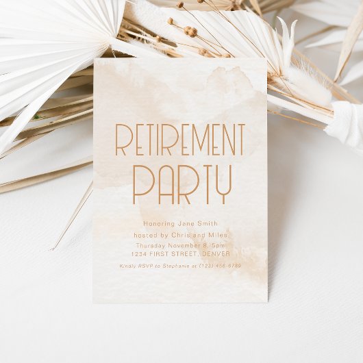 Simple moderne retraite Invitation du parti Beige