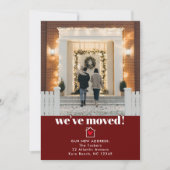 Simple moderne rouge foncé & blanc Faire-part de d (Devant)