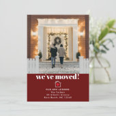 Simple moderne rouge foncé & blanc Faire-part de d (Debout devant)