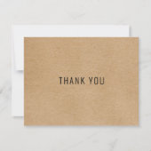 Simple moderne Rustique Kraft Carte de remerciemen (Devant)