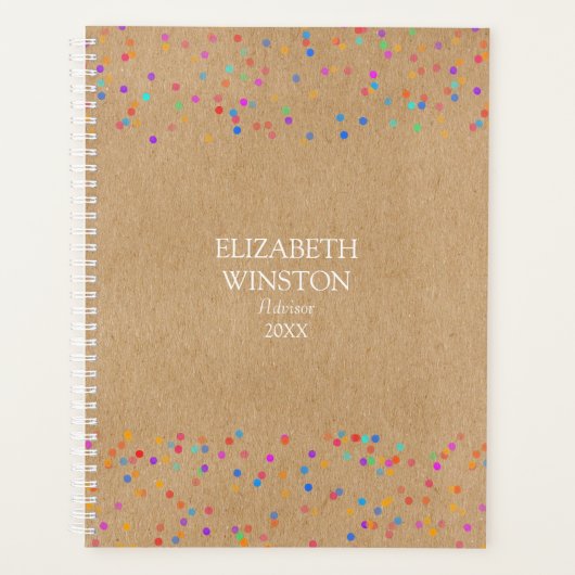 Simple Moderne Rustique Kraft Confettis Arc-en-cie (Devant)