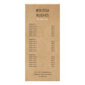 Simple Moderne Rustique Salon Kraft Menu Service (Devant)