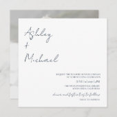 Simple Moderne Script Dress Code Photo Weddenschap Kaart (Voorkant / Achterkant)