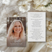 Simple Moderne Script Funeral Prayer Kaart