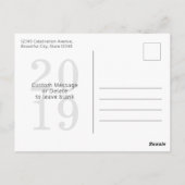 Simple Moderne Script Happy New Year-foto Briefkaart (Achterkant)