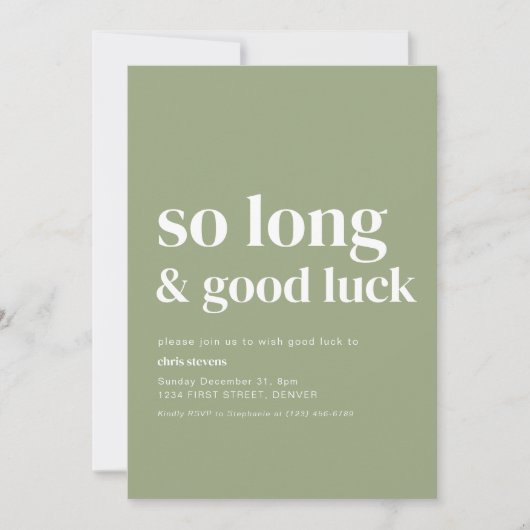 Simple moderne si long Invitation de la fête d'adi (Devant)